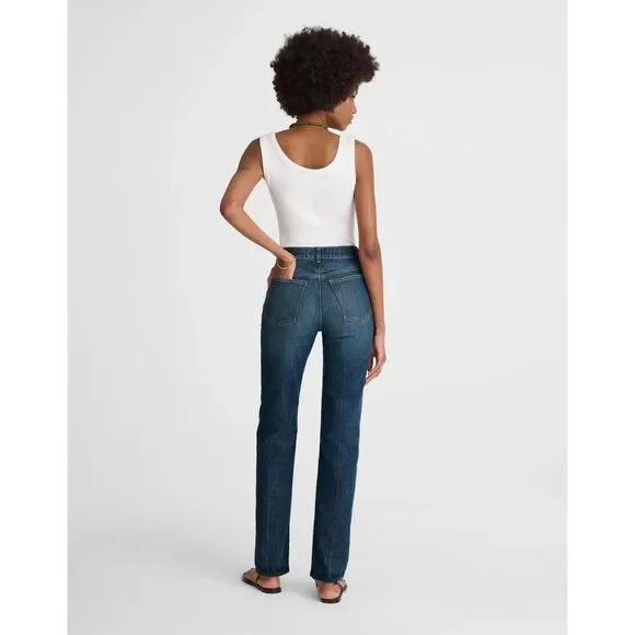Madewell Longline Straight Jeans Greendale Wash High Rise Size 28 NWT NW251 - Picture 10 of 11